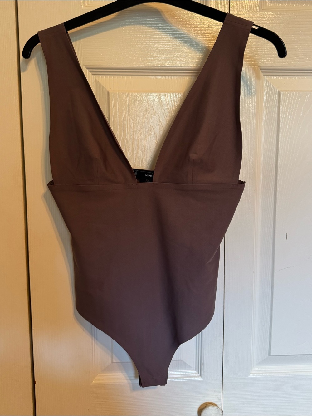 Purple / Plum Deep V Neck Bodysuit